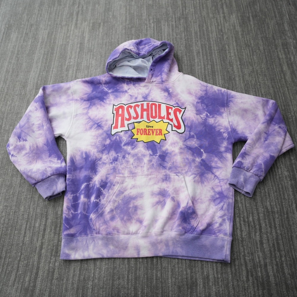 Assholes*s Live Forever Hoodie Men Purple‎ Tie Dye Live Forever Sweatshirt Large